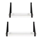 (Set di 2) Mensole da parete in legno e metallo Sudbury 12,7 x 25,4 cm, bianco/nero - Kate & Laurel All Things Decor: Mensole fluttuanti moderne