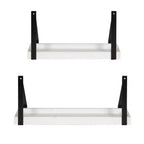 (Set di 2) Mensole da parete in legno e metallo Sudbury 12,7 x 25,4 cm, bianco/nero - Kate & Laurel All Things Decor: Mensole fluttuanti moderne