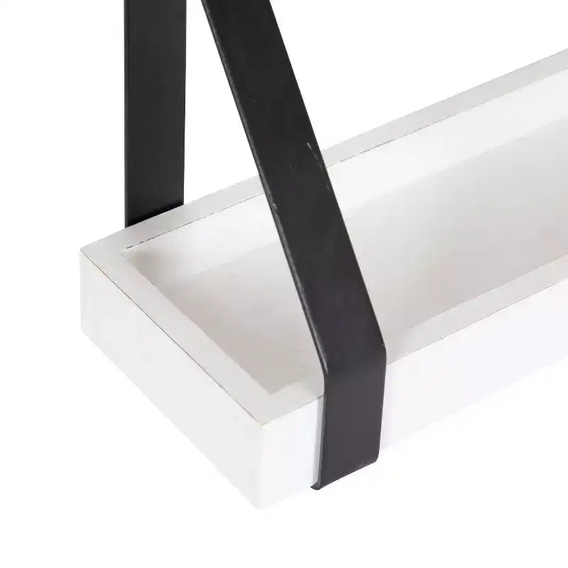 (Set di 2) Mensole da parete in legno e metallo Sudbury 12,7 x 25,4 cm, bianco/nero - Kate & Laurel All Things Decor: Mensole fluttuanti moderne