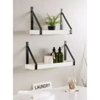 (Set di 2) Mensole da parete in legno e metallo Sudbury 12,7 x 25,4 cm, bianco/nero - Kate & Laurel All Things Decor: Mensole fluttuanti moderne