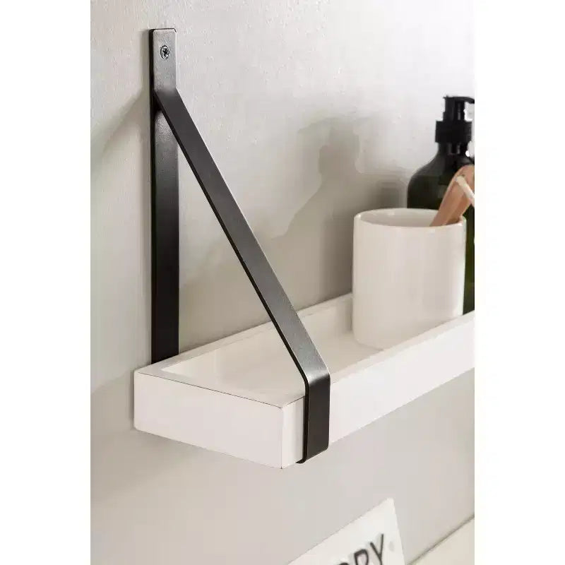 (Set di 2) Mensole da parete in legno e metallo Sudbury 12,7 x 25,4 cm, bianco/nero - Kate & Laurel All Things Decor: Mensole fluttuanti moderne