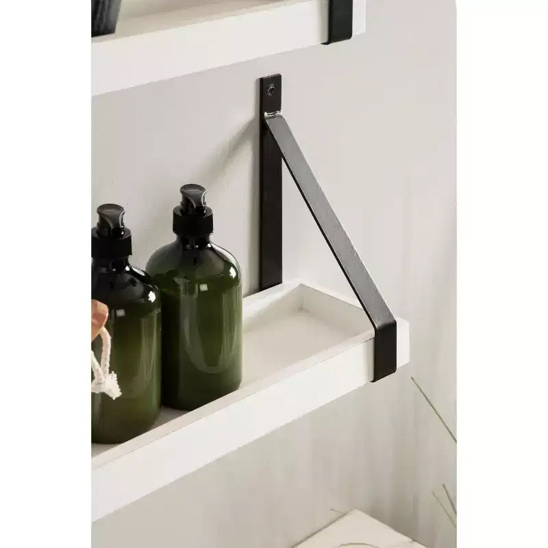 (Set di 2) Mensole da parete in legno e metallo Sudbury 12,7 x 25,4 cm, bianco/nero - Kate & Laurel All Things Decor: Mensole fluttuanti moderne