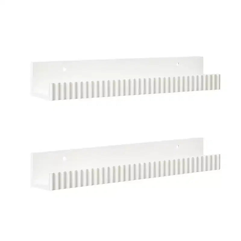 Kate & Laurel All Things Decor Set of 2 Furrow Ledge Shelves White