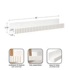 Kate & Laurel All Things Decor Mensole a sporgenza Furrow, Set da 2, Bianche