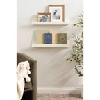 Kate & Laurel All Things Decor Mensole a sporgenza Furrow, Set da 2, Bianche