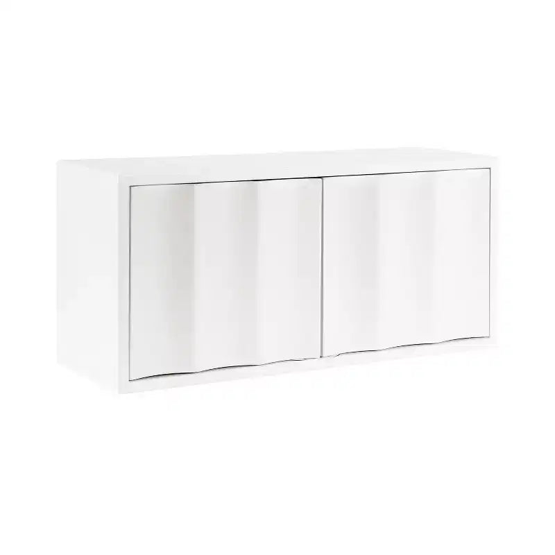 Kate & Laurel All Things Decor 30"x10"x14" Sartell Scallop Wall Cabinet White