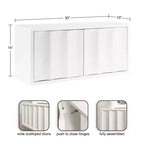 Kate & Laurel All Things Decor 30"x10"x14" Armadietto a Muro con Scallop Sartell Bianco
