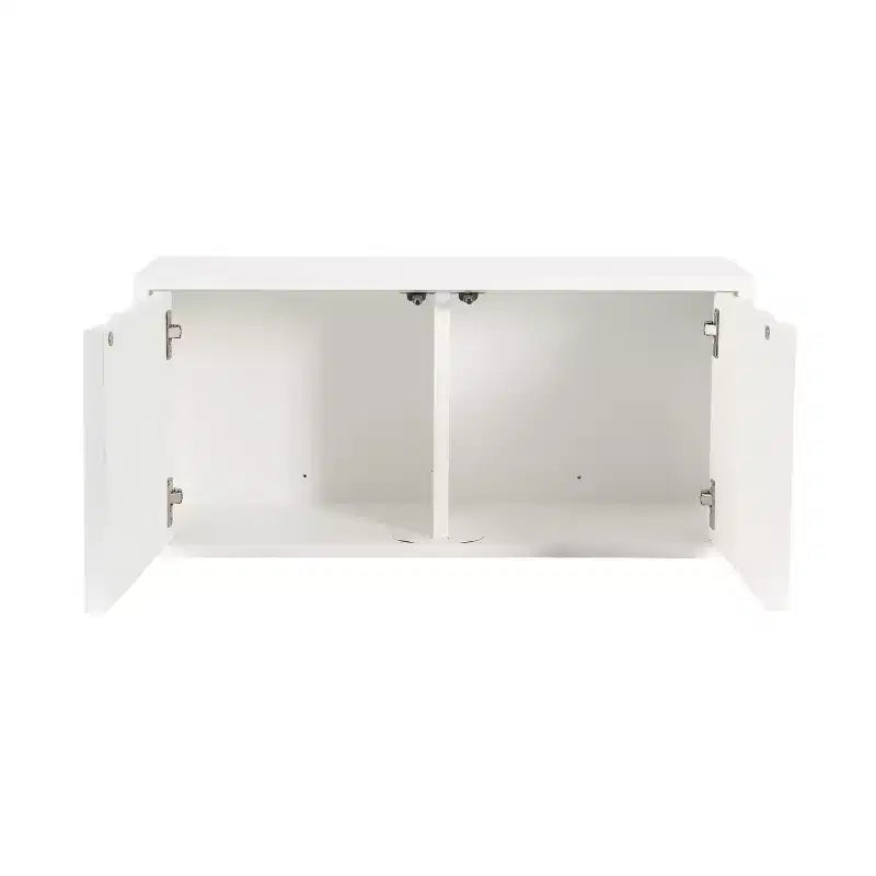 Kate & Laurel All Things Decor 30"x10"x14" Armadietto a Muro con Scallop Sartell Bianco