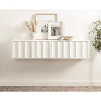 Kate & Laurel All Things Decor 30"x10"x14" Armadietto a Muro con Scallop Sartell Bianco