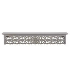 30" Decorative Carved Shelf Gray - Brewster: Bohemian Style, No Assembly, MDF Floating Wall Mounted