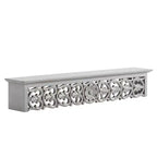 Mensola Decorativa Intagliata Grigia da 30" - Brewster: Stile Bohemien, Nessun Montaggio, MDF a Parete Fluttuante