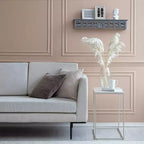 Mensola Decorativa Intagliata Grigia da 30" - Brewster: Stile Bohemien, Nessun Montaggio, MDF a Parete Fluttuante