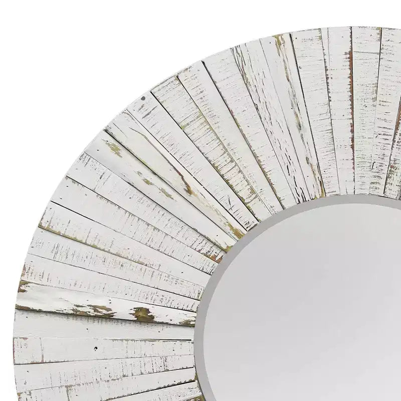 Specchio da parete in legno stile rustico moderno invecchiato bianco - StyleCraft: vetro anticato, cornice in abete e MDF