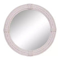Coastal Wood Wall Mirror with Wrapped Rope Accents White - Olivia & May: Nautical Beach Decor, No Assembly Required