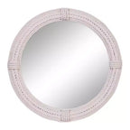 Coastal Wood Wall Mirror with Wrapped Rope Accents White - Olivia & May: Nautical Beach Decor, No Assembly Required