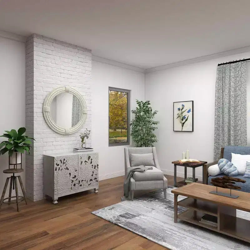 Specchio da Parete Rustico in Legno per Mare con Corde Intrecciate Bianco - Olivia & May: Decorazione Nautica da Spiaggia, Nessun Assemblaggio Richiesto
