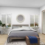 Specchio da Parete Rustico in Legno per Mare con Corde Intrecciate Bianco - Olivia & May: Decorazione Nautica da Spiaggia, Nessun Assemblaggio Richiesto