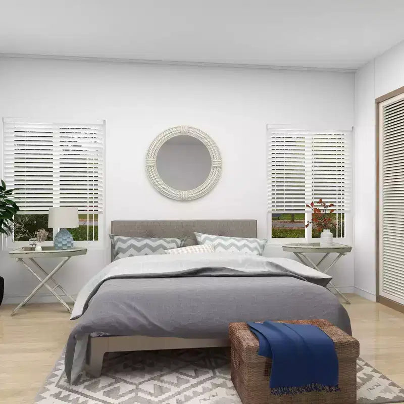 Specchio da Parete Rustico in Legno per Mare con Corde Intrecciate Bianco - Olivia & May: Decorazione Nautica da Spiaggia, Nessun Assemblaggio Richiesto