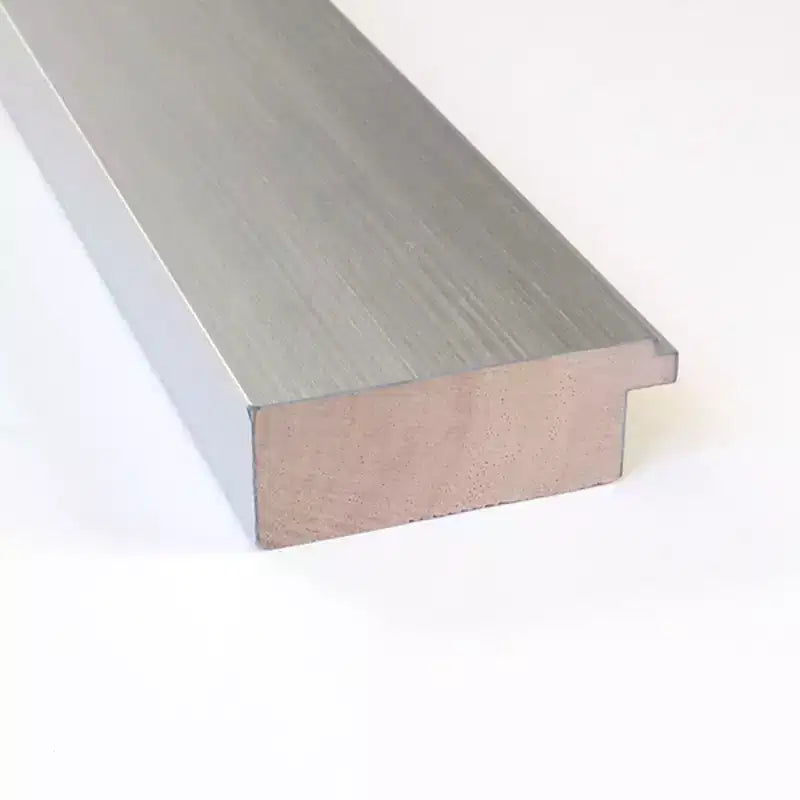 Specchio da parete per bagno in legno non smussato 30" x 30" argento sterling spazzolato - Amanti Art