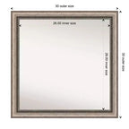 Specchio da bagno Lyla ornato non bisellato 30" x 30" argento - Amanti Art: Cornice quadrata moderna in polistirene, da parete