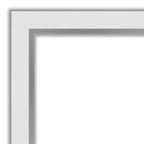 Specchio da parete stretto Eva bianco argento non smussato 21" x 27" - Amanti Art: rettangolare moderno, include hardware di montaggio