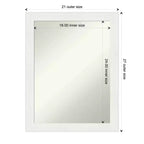 Amanti Art 22"x28" Specchio da parete non smussato per bagno Vanity White Narrow: cornice in polistirene, include hardware per il montaggio