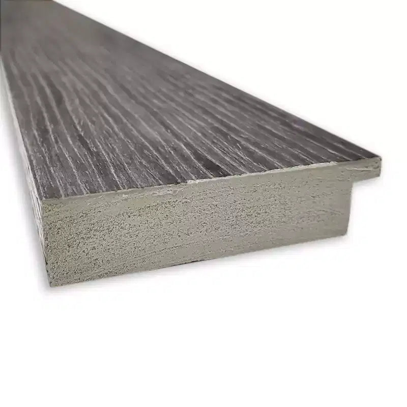 Specchio a figura intera Amanti Art 20" x 54" con cornice in polistirene, non smussato, a righe verticali, grigio, da appendere alla porta: rettangolare, moderno