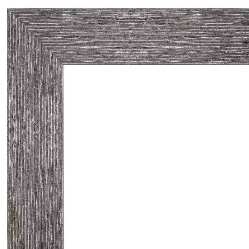 Specchio a figura intera Amanti Art 20" x 54" con cornice in polistirene, non smussato, a righe verticali, grigio, da appendere alla porta: rettangolare, moderno