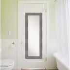 Specchio a figura intera Amanti Art 20" x 54" con cornice in polistirene, non smussato, a righe verticali, grigio, da appendere alla porta: rettangolare, moderno