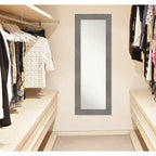 Specchio a figura intera Amanti Art 20" x 54" con cornice in polistirene, non smussato, a righe verticali, grigio, da appendere alla porta: rettangolare, moderno
