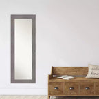Specchio a figura intera Amanti Art 20" x 54" con cornice in polistirene, non smussato, a righe verticali, grigio, da appendere alla porta: rettangolare, moderno