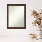 Specchio da Parete Stretto Wildwood Marrone Non Smussato 21" x 27" - Amanti Art