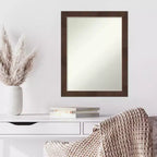 Specchio da Parete Stretto Wildwood Marrone Non Smussato 21" x 27" - Amanti Art