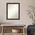 Specchio da Parete Stretto Wildwood Marrone Non Smussato 21" x 27" - Amanti Art