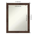 Specchio da Parete Stretto Wildwood Marrone Non Smussato 21" x 27" - Amanti Art