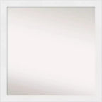 30" x 30" Non-Beveled Vanity White Narrow Wall Mirror - Amanti Art