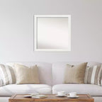 Specchio da parete stretto non smussato per mobile bagno, bianco, 76x76 cm - Amanti Art