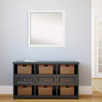 Specchio da parete stretto non smussato per mobile bagno, bianco, 76x76 cm - Amanti Art