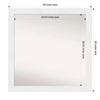 Specchio da parete stretto non smussato per mobile bagno, bianco, 76x76 cm - Amanti Art