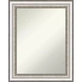 23"x29" Non-Beveled Salon Silver Bathroom Wall Mirror - Amanti Art: Modern Rectangle, Wall Mount