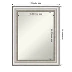 Specchio da parete rettangolare 23"x29" per bagno, senza smussatura, finitura argento – Amanti Art: moderno, rettangolare, da parete