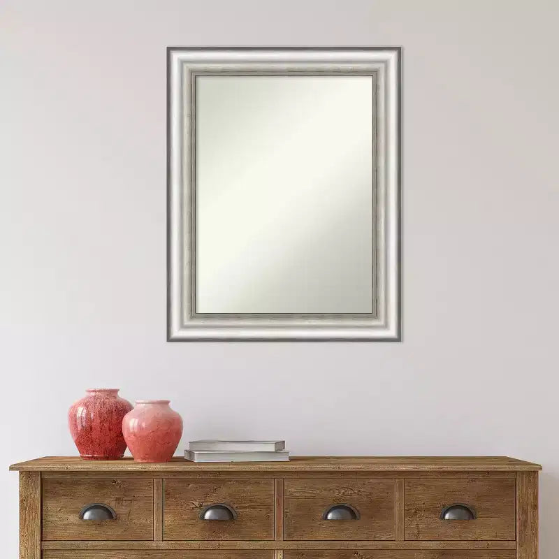 Specchio da parete rettangolare 23"x29" per bagno, senza smussatura, finitura argento – Amanti Art: moderno, rettangolare, da parete