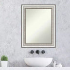 Specchio da parete rettangolare 23"x29" per bagno, senza smussatura, finitura argento – Amanti Art: moderno, rettangolare, da parete