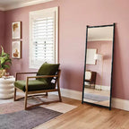 Specchio da pavimento decorativo in metallo forgiato nero 25"x65" - Threshold™