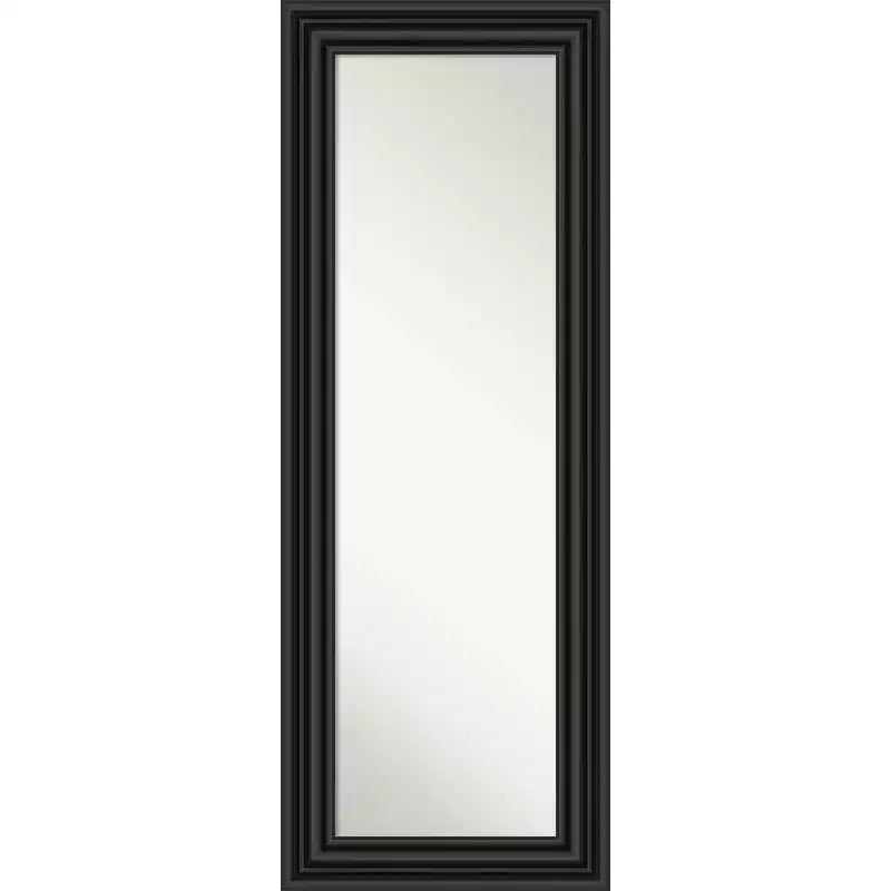 20" x 54" Non-Beveled Colonial Black Full Length on The Door Mirror - Amanti Art: Includes Hanging Hardware, Polystyrene Frame