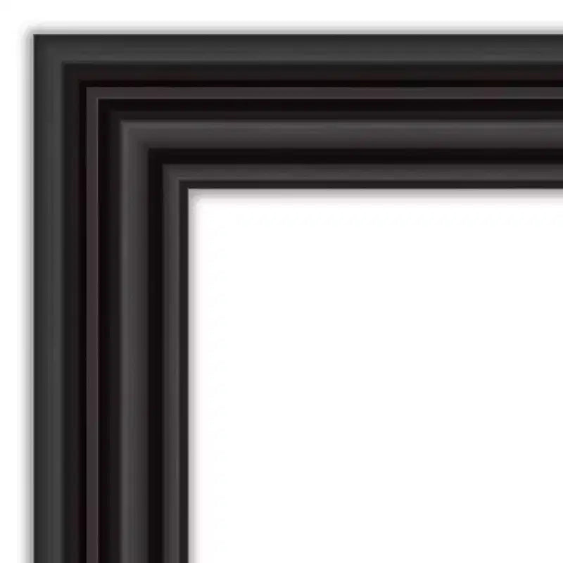 Specchio a figura intera per porta, 20" x 54", non bisellato, nero coloniale - Amanti Art: include ferramenta per il montaggio, cornice in polistirolo