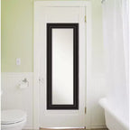 Specchio a figura intera per porta, 20" x 54", non bisellato, nero coloniale - Amanti Art: include ferramenta per il montaggio, cornice in polistirolo