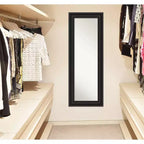 Specchio a figura intera per porta, 20" x 54", non bisellato, nero coloniale - Amanti Art: include ferramenta per il montaggio, cornice in polistirolo