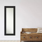 Specchio a figura intera per porta, 20" x 54", non bisellato, nero coloniale - Amanti Art: include ferramenta per il montaggio, cornice in polistirolo