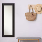 Specchio a figura intera per porta, 20" x 54", non bisellato, nero coloniale - Amanti Art: include ferramenta per il montaggio, cornice in polistirolo